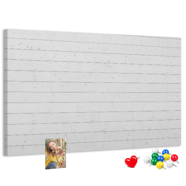 Nástěnka Bílá korková deska v dřevěném stylu