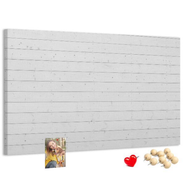 Nástěnka Bílá korková deska v dřevěném stylu