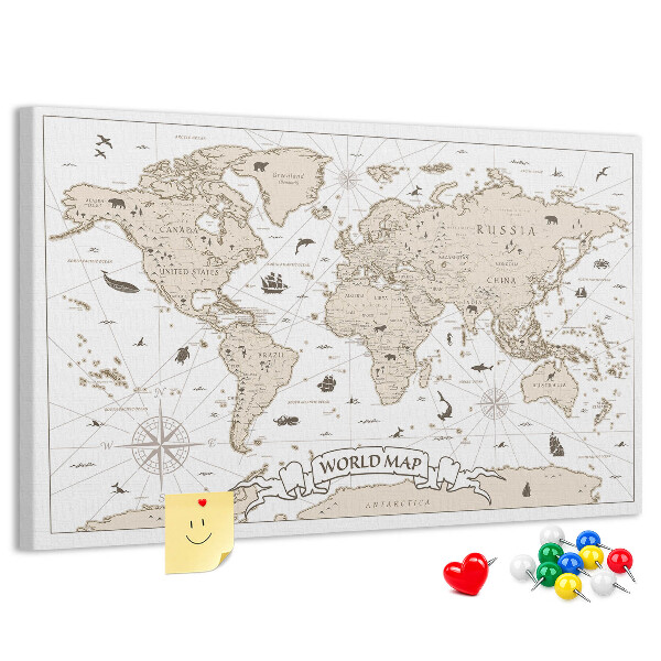 Nástěnka Mapa starověkého světa s geografickými detaily