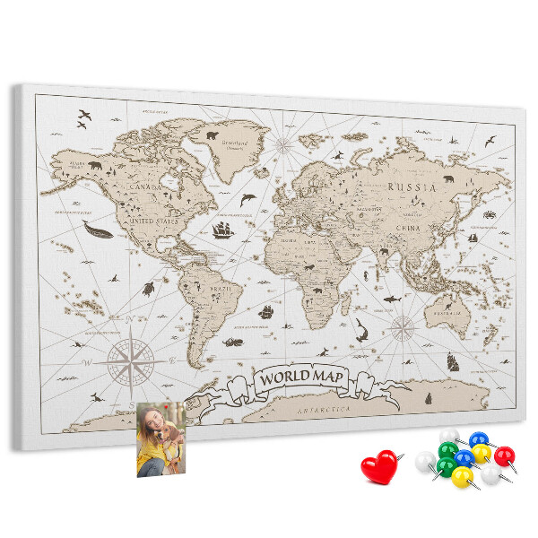 Nástěnka Mapa starověkého světa s geografickými detaily
