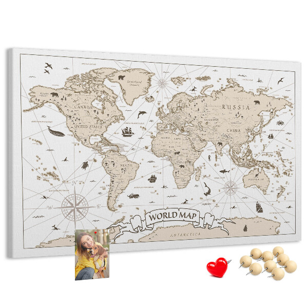 Nástěnka Mapa starověkého světa s geografickými detaily