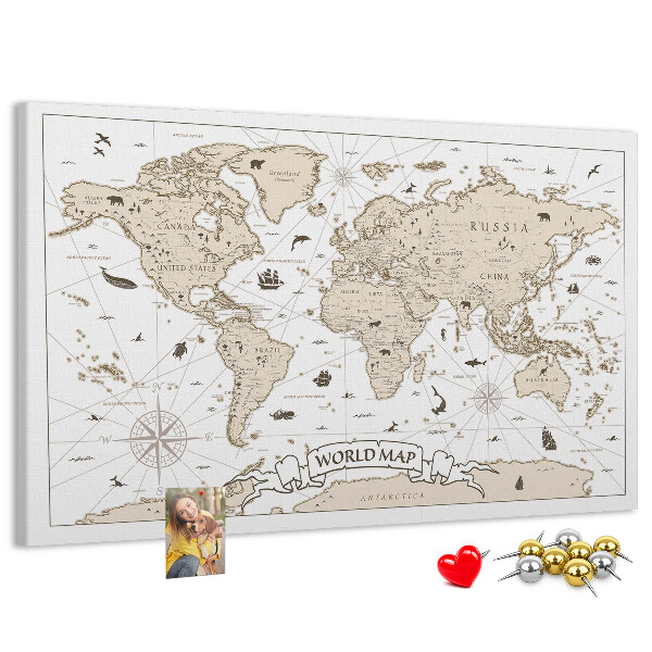 Nástěnka Mapa starověkého světa s geografickými detaily