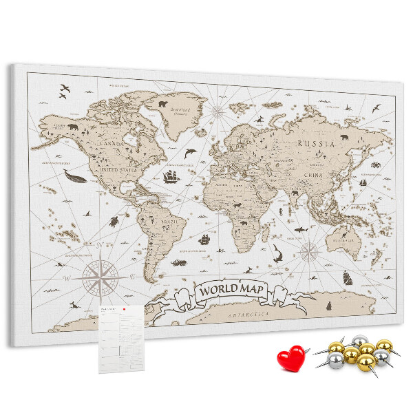Nástěnka Mapa starověkého světa s geografickými detaily