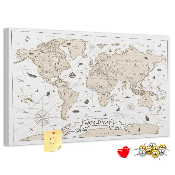 Nástěnka Mapa starověkého světa s geografickými detaily