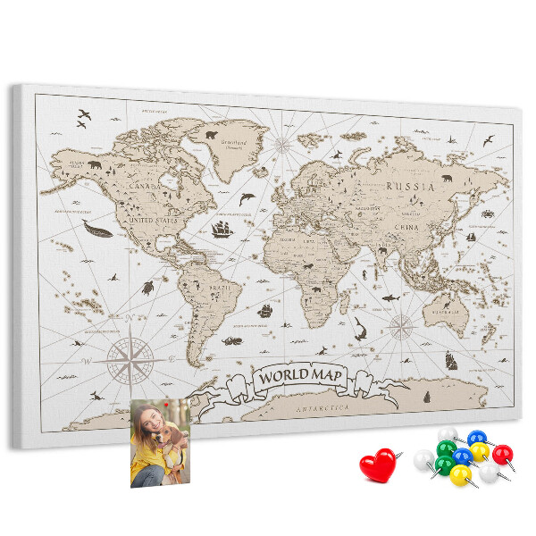 Nástěnka Mapa starověkého světa s geografickými detaily