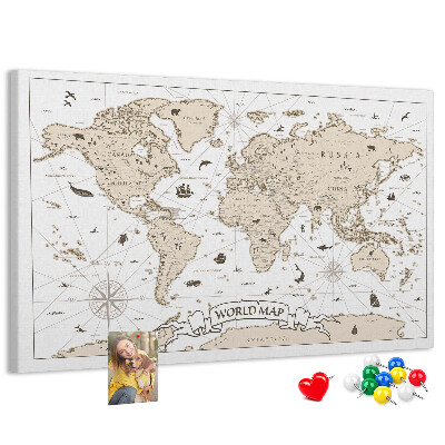 Nástěnka Mapa starověkého světa s geografickými detaily