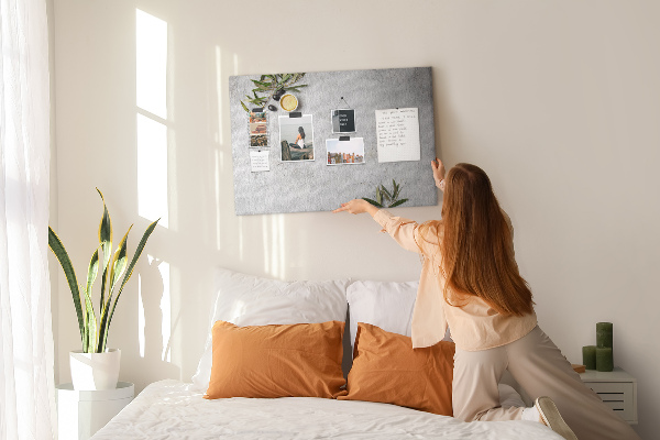 Fětská nástěnka Přírodní akcenty na šedém pozadí