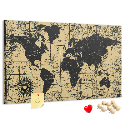 Nástěnka Mapa starověkého světa v černé a zlaté barvě