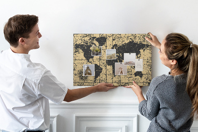 Nástěnka Mapa starověkého světa v černé a zlaté barvě