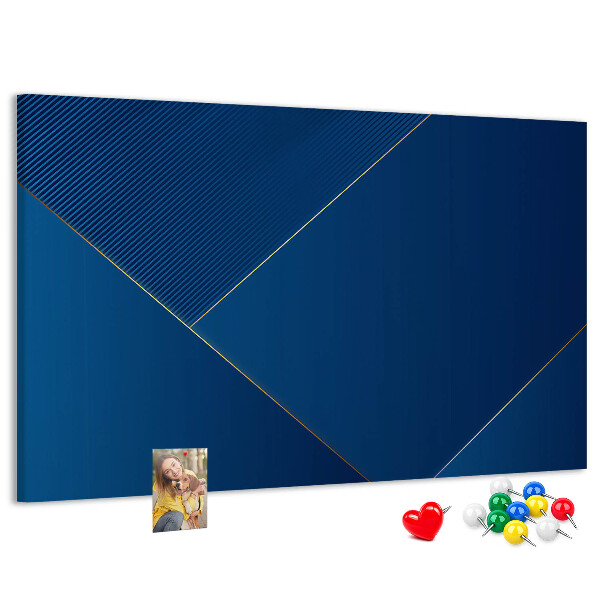 Korková nástěnka Elegantní geometrické vzory v odstínech modré