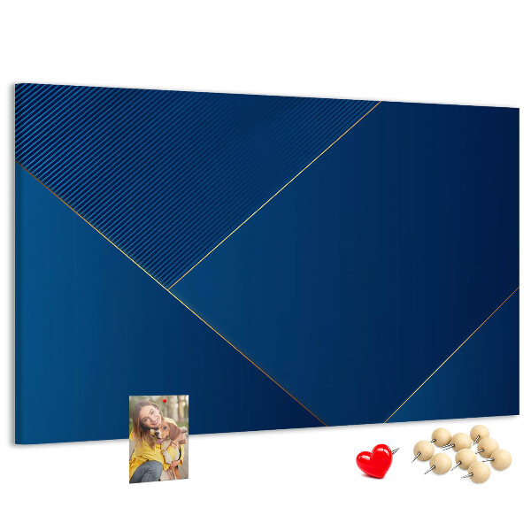 Korková nástěnka Elegantní geometrické vzory v odstínech modré
