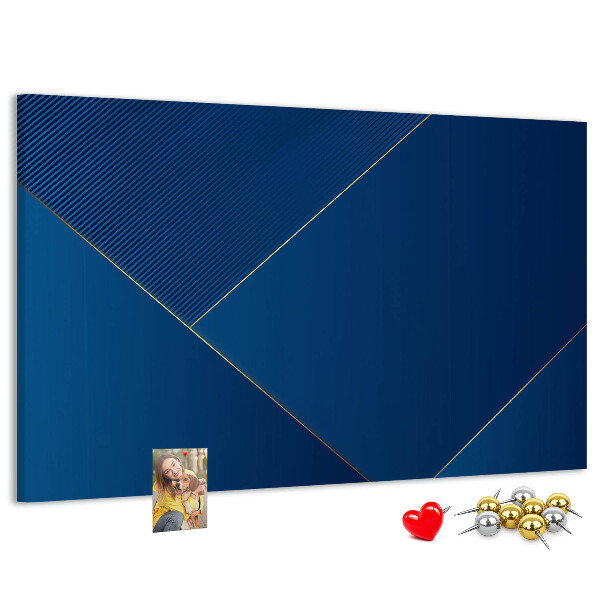 Korková nástěnka Elegantní geometrické vzory v odstínech modré