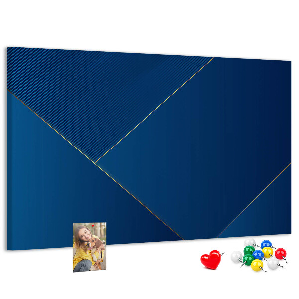 Korková nástěnka Elegantní geometrické vzory v odstínech modré