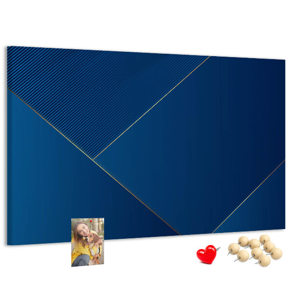 Korková nástěnka Elegantní geometrické vzory v odstínech modré