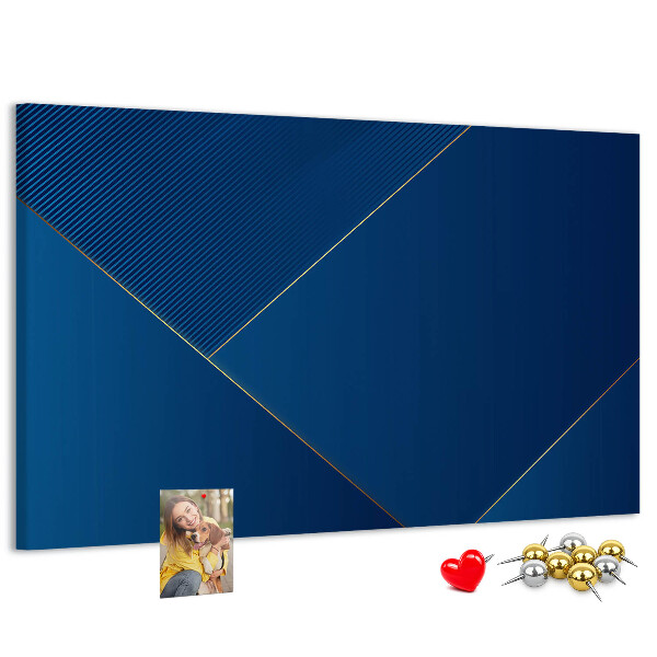 Korková nástěnka Elegantní geometrické vzory v odstínech modré