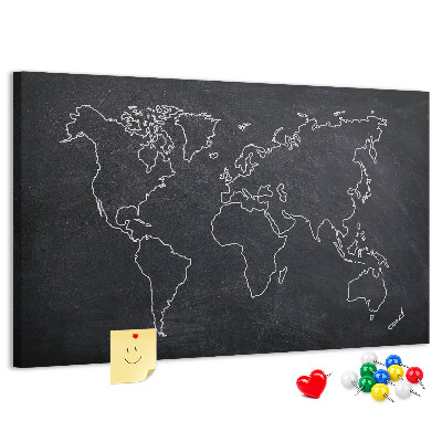 Fětská nástěnka Mapa světa na tabuli pozadí