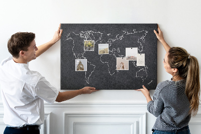 Fětská nástěnka Mapa světa na tabuli pozadí