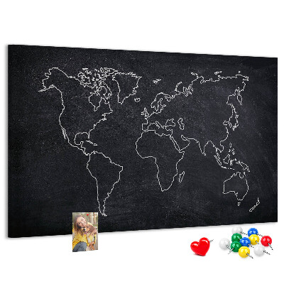 Fětská nástěnka Mapa světa na tabuli pozadí