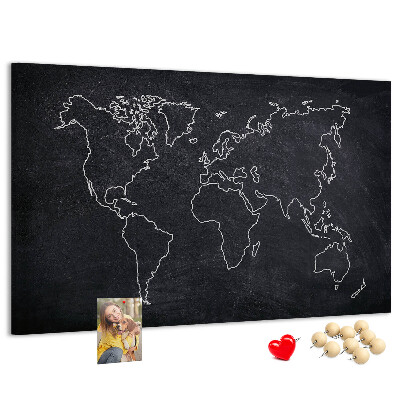 Fětská nástěnka Mapa světa na tabuli pozadí