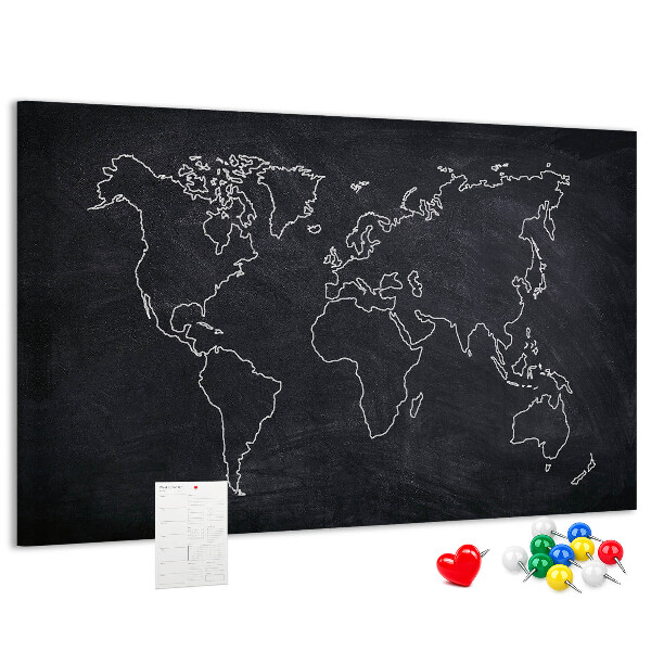 Fětská nástěnka Mapa světa na tabuli pozadí