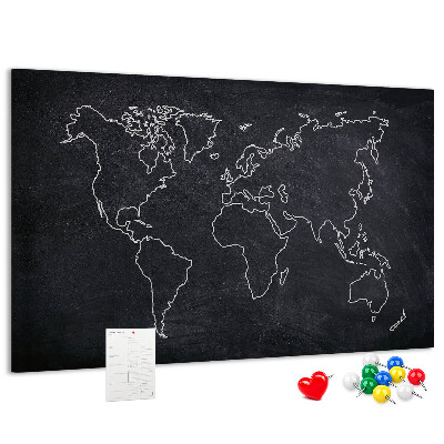 Fětská nástěnka Mapa světa na tabuli pozadí