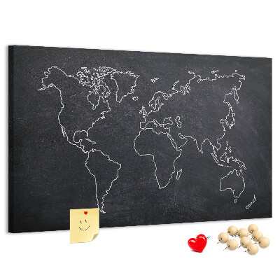 Fětská nástěnka Mapa světa na tabuli pozadí