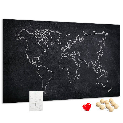 Fětská nástěnka Mapa světa na tabuli pozadí