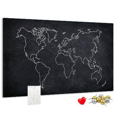 Fětská nástěnka Mapa světa na tabuli pozadí