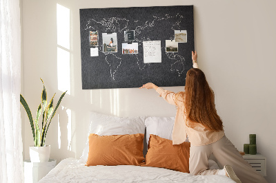 Fětská nástěnka Mapa světa na tabuli pozadí