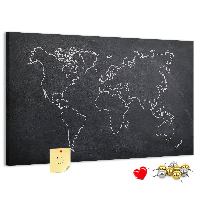 Fětská nástěnka Mapa světa na tabuli pozadí