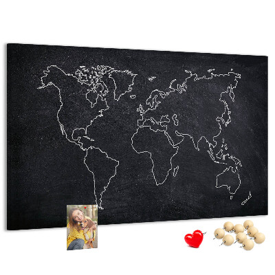 Fětská nástěnka Mapa světa na tabuli pozadí