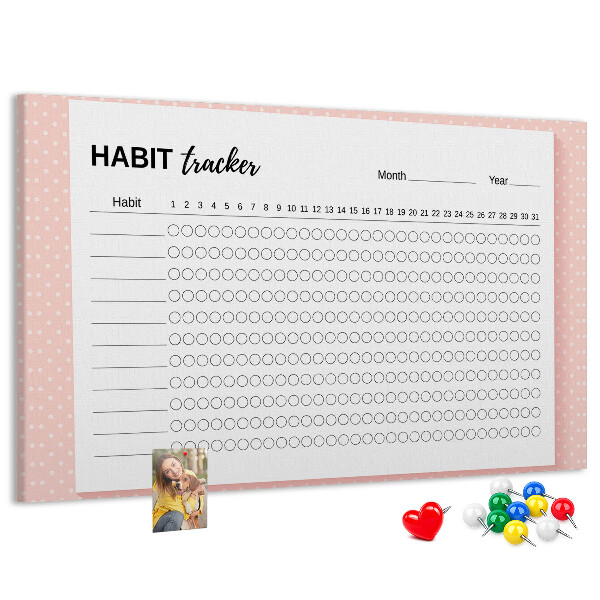 Nástěnka Sledování návyků s barevným pozadím