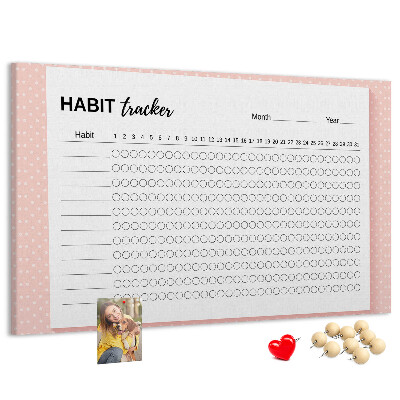 Nástěnka Sledování návyků s barevným pozadím