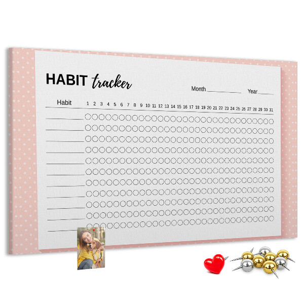 Nástěnka Sledování návyků s barevným pozadím