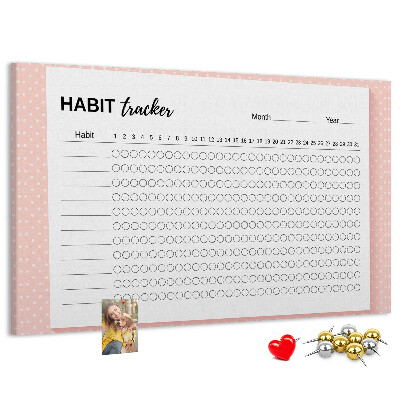 Nástěnka Sledování návyků s barevným pozadím