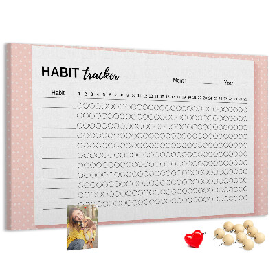 Nástěnka Sledování návyků s barevným pozadím