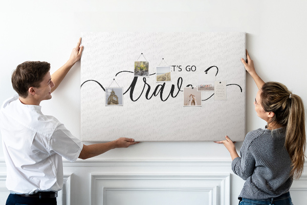 Korková nástěnka Cestovní inspirace v elegantním stylu