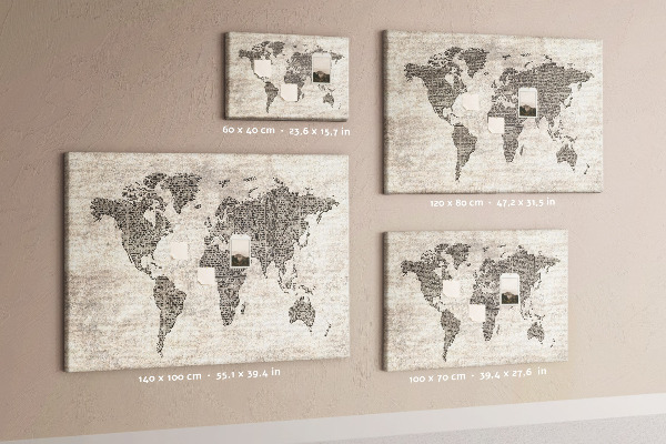 Fětská nástěnka Mapa světa s texturou novin.