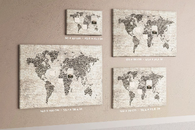 Fětská nástěnka Mapa světa s texturou novin.