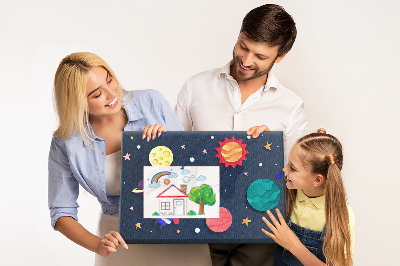 Korková nástěnka Vesmírná cesta přes barevné planety
