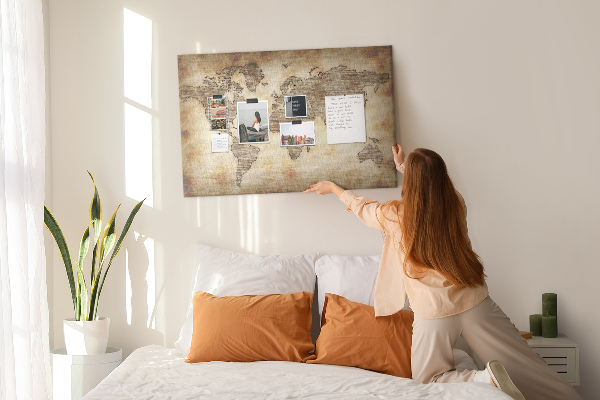 Nástěnka Stará mapa světa na plátně
