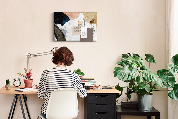 Nástěnka Abstraktní skvrny v tlumených barvách