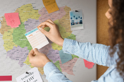 Nástěnka Mapa Polska s administrativním členěním.