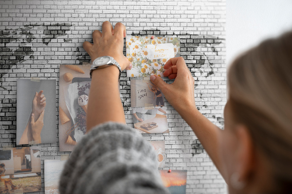 Korková nástěnka Mapa světa na cihlovou zeď
