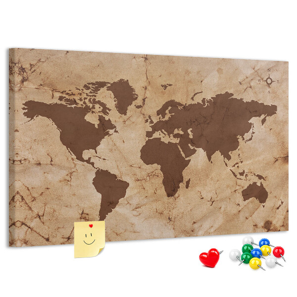 Fětská nástěnka Mapa starověkého světa na hnědém pozadí