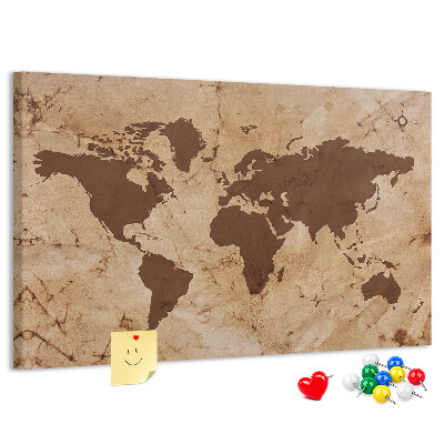 Fětská nástěnka Mapa starověkého světa na hnědém pozadí