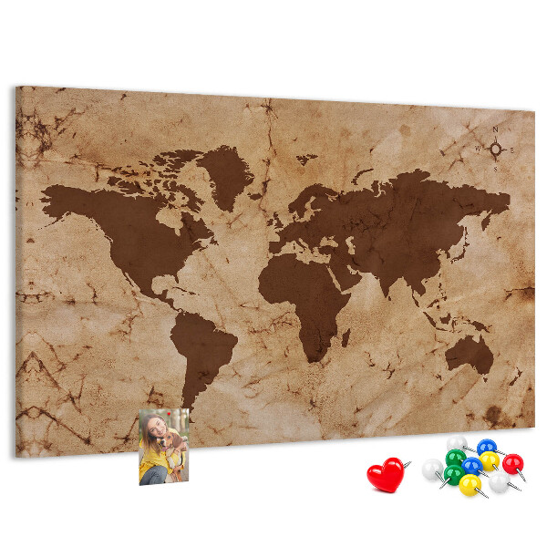 Fětská nástěnka Mapa starověkého světa na hnědém pozadí