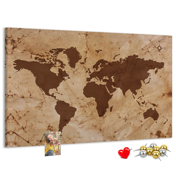 Fětská nástěnka Mapa starověkého světa na hnědém pozadí