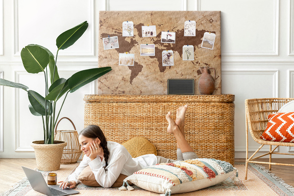 Fětská nástěnka Mapa starověkého světa na hnědém pozadí
