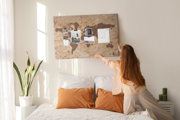 Fětská nástěnka Mapa starověkého světa na hnědém pozadí
